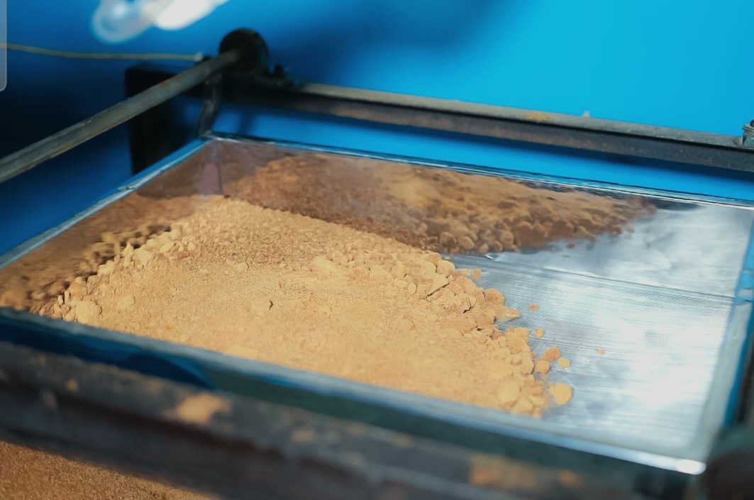 Close up coconut sugar sieve